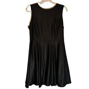 Jennifer Lopez Faux Leather Sleeveless Dress Size 14 Black Polyester RayonDress